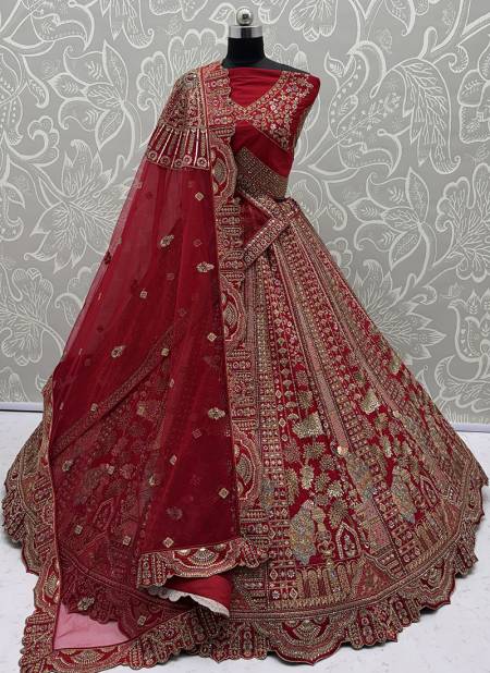 Red Silk Hand Work Bridal Lehenga Choli